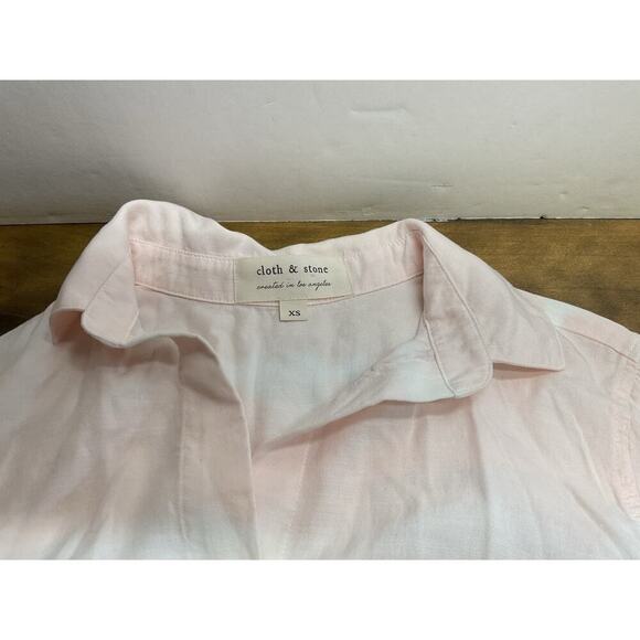 Cloth And Stone Anthropologie Pink Tye Dye Button Down XS - Picture 4 of 9